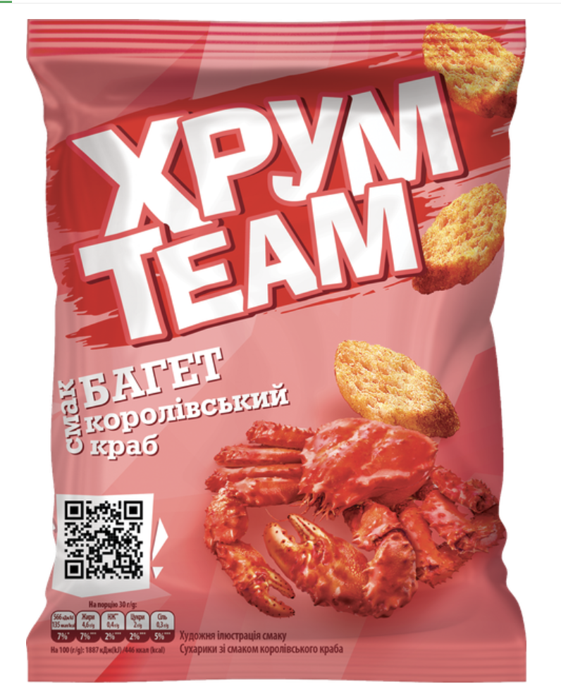 Сухарики ХрумTeam Багет КоролівсКраб 0.055кг